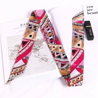 New Print Flower Small Scarf for Women Handle Bag Ribbons Brand Fashion Head Scarf Small Long Skinny Scarves Wholesale Headbands