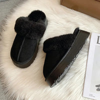 Fur Slippers Women Winter Plush Sandals  Luxury Slip on Platform Slides Female Thick Sole Designer Cotton Home Shoes