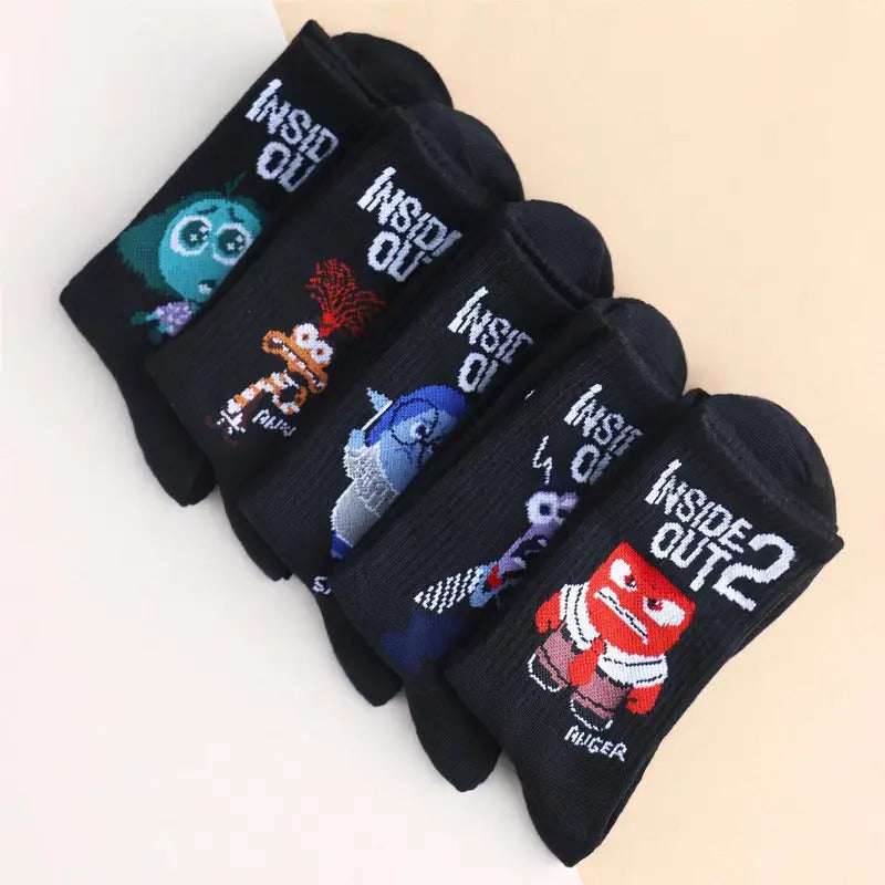 5/10 Pairs of High-Quality Women's Novel Cartoon Pattern Sports Socks Exquisite Cute Soft Comfortable Neutral Gift Socks