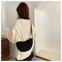 Casual Nylon Hobos Crossbody Bag for Women Shoulder Bag Woman Half Moon Chest Bags Tote Lady Travel Shopper Bag Female Purses