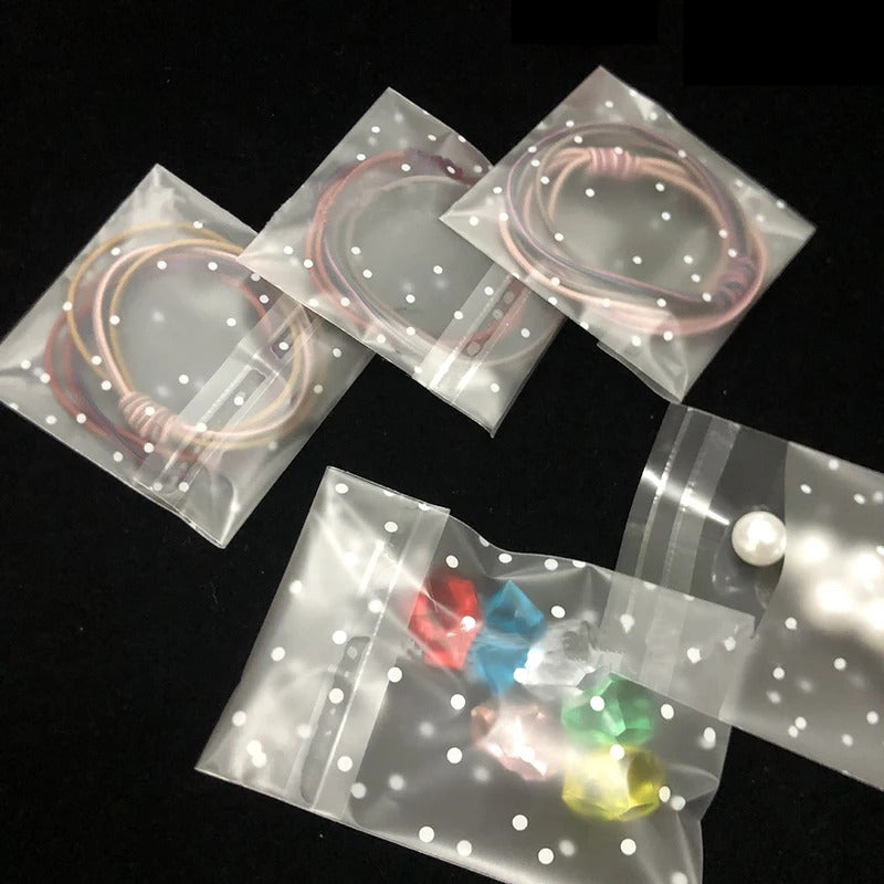 100Pcs/lot Transparent Dot Bags Small Ziplock Jewelry Packaging Bags Fresh-keeping Dustproof Reclosable Candy Cookie Storage DIY