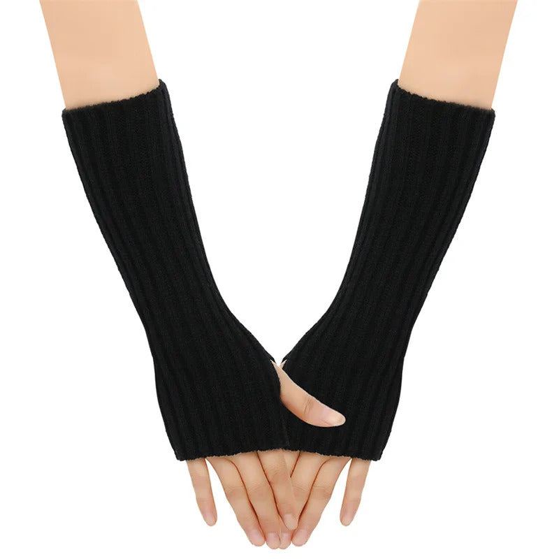 Arm Warmers Autumn Winter Cuffs Hand Sleeves Long Wool Gloves Men Women Knit Sleeves Warm Elastic Fashion Lady Sexy