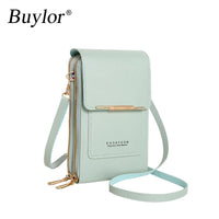 Buylor Women's Handbag Touch Screen Cell Phone Purse Shoulder Bag Female Cheap Small Wallet Soft Leather Crossbody сумка женская