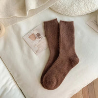 Women Wool Socks Warm Winter Thick Cashmere Fuzzy Casual Solid Color Comfortable Home Sock Soft Long Thermal High Quality