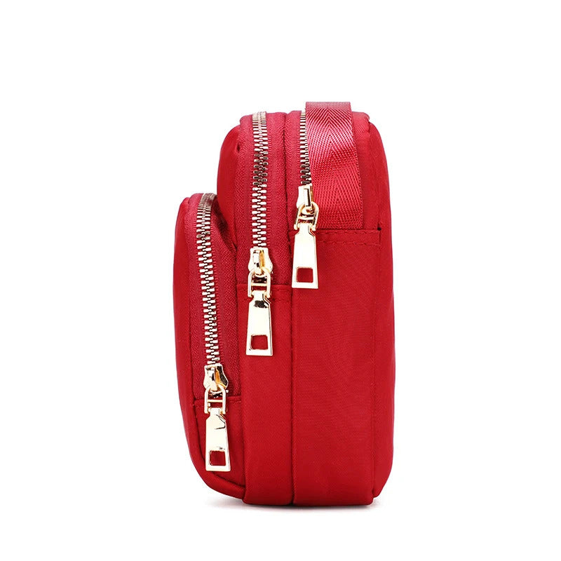 New Casual Large Capacity Shoulder Bags For Women Waterproof Oxford Multi-Zipper Crossbody Bag For Mother Shopping Handbag