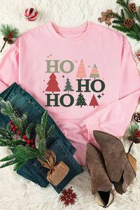 Pink Christmas Tree HO Graphic Pullover Sweatshirt