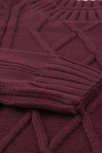 Wine Oversize Thick Pullover Sweater