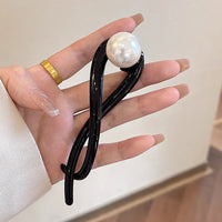 New Twist Hair Clip Plastic Acrylic Bead Imitation Pearl Hairpin Twisted Design Women Hair Accessories