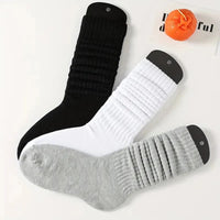 3 Pairs Pleated Mid Length Socks Women's Fashion Lolita Bubble Socks Comfort Non Pilling Autumn Versatile Girl Elephant Socks