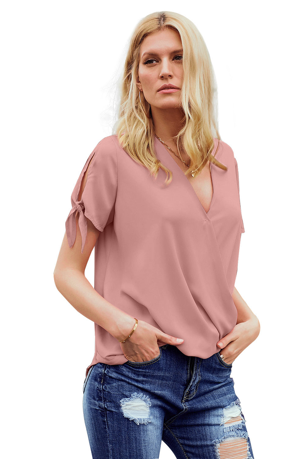 Apricot Charismatic Drape Blouse