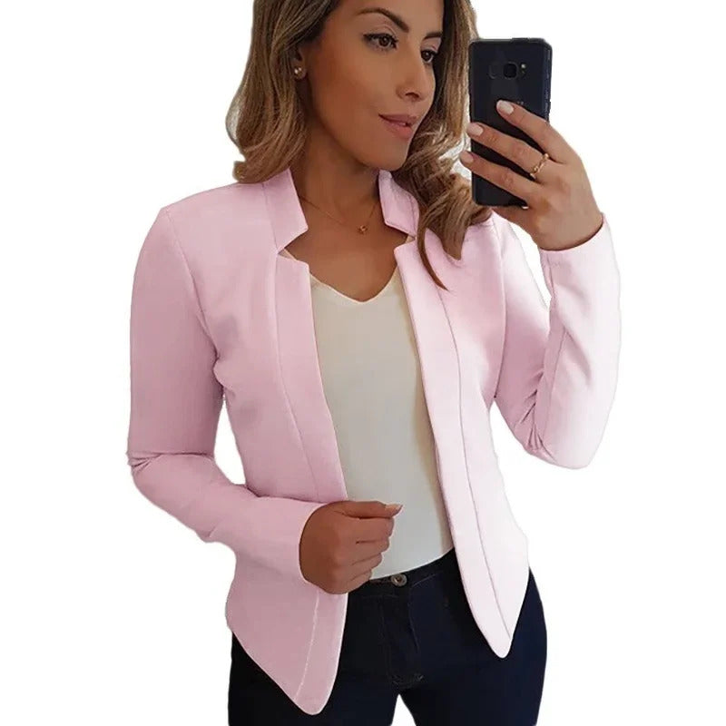 Women Thin Black Blazers Suit 2024 Female Spring Blazer Jackets Long Sleeve OL Casual Womens Slim Coats Femme Ladies Black Tops