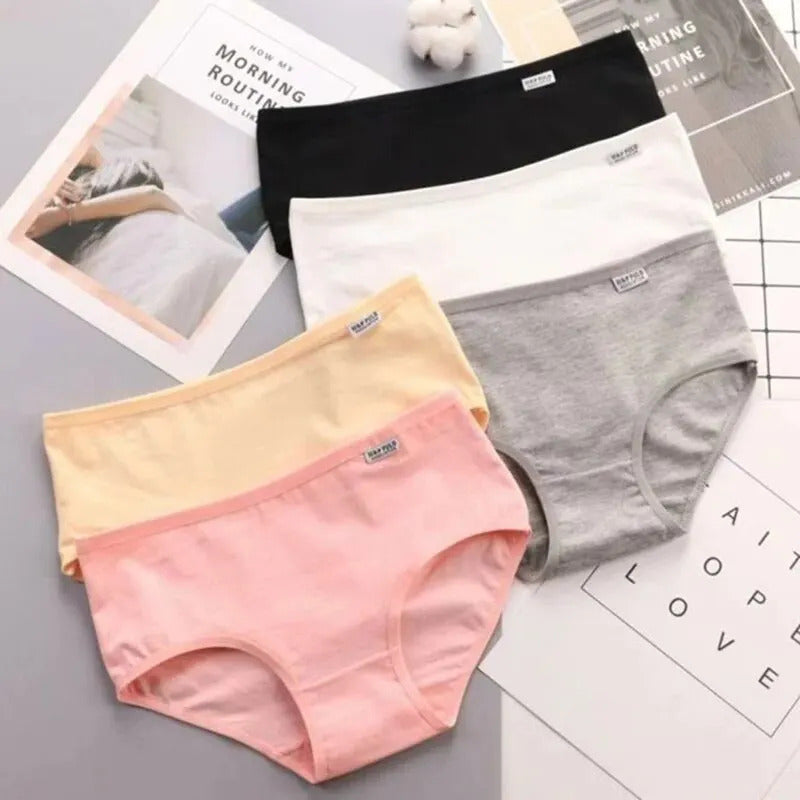 7Pcs/Lot Women's Panties Cotton Plus Size Underwear Girls Briefs Breathable Solid Color Panty Underpant Female Lingerie M-4XL