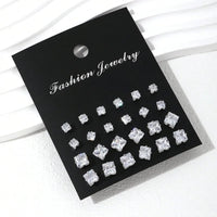 12 Pairs Of Luxurious, Simple, Shiny, And Caring Zirconia Decorative Earrings Are Suitable For Gifts To Parties,And Couples