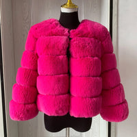 Women's Fashion faux fur coat super hot Autumn Winter women short Faux fox fur fluffy jacket high quality 7xl Ladies furry coats