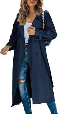 Independent Station Cross-Border European and American Women's Winter and Autumn Coat Jacket Overcoat Plus Size Trench Co