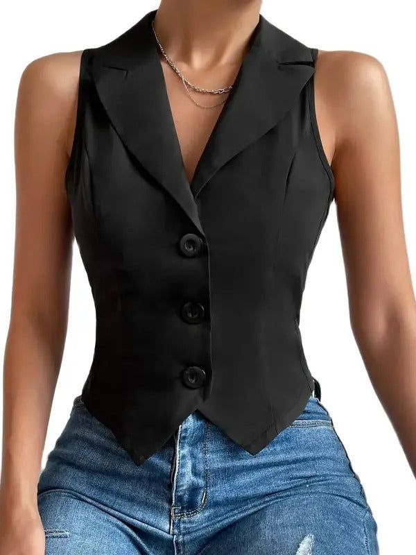 2024 spring new women's fashion Europe and the United States style casual slim vest vest vest