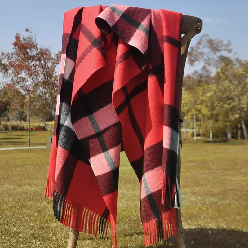 Checkered Scarf Classic British Cashmere for Autumn and Winter Thickened and Warm Versatile and Versatile Scarf Large Shawl