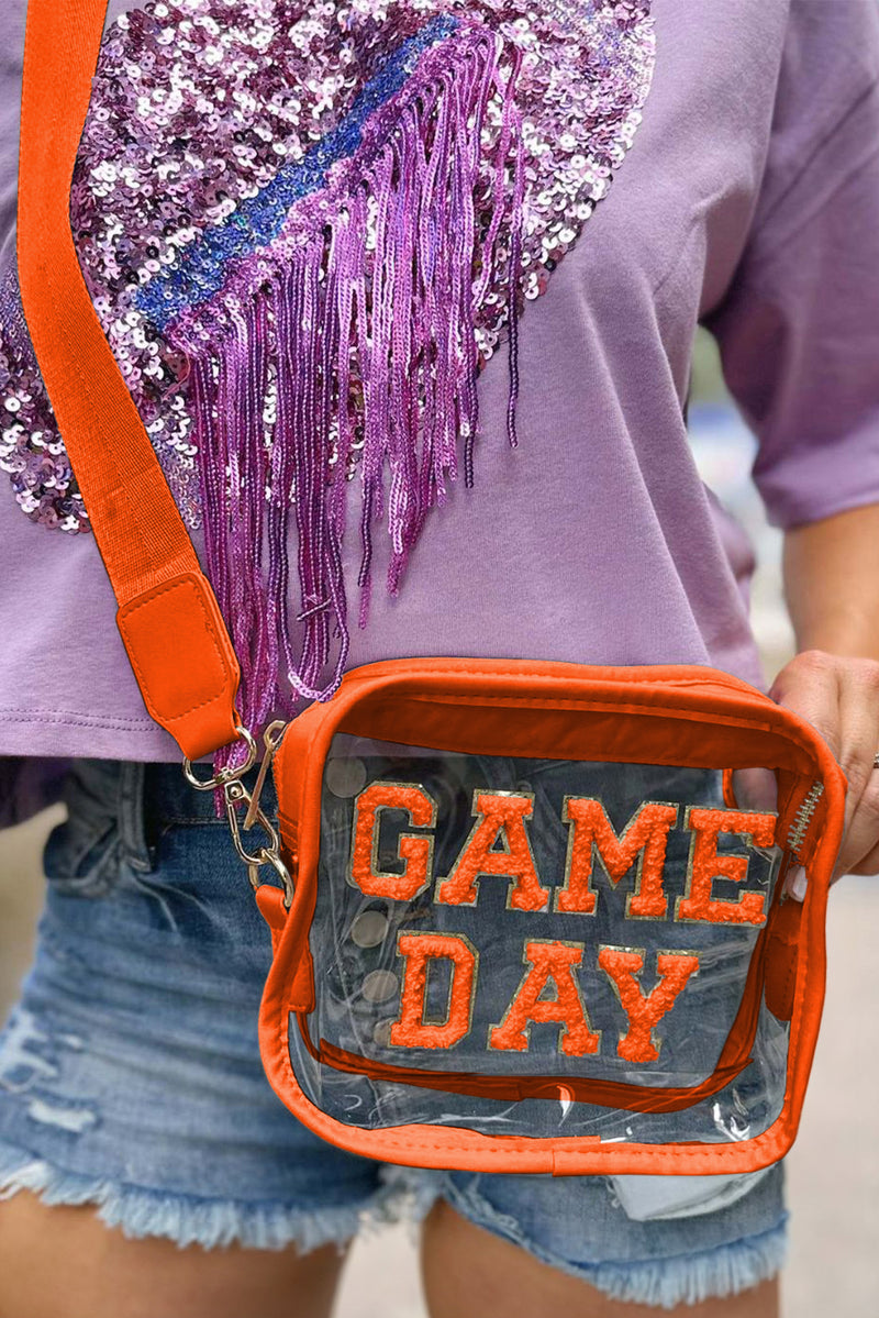 Orange GAME DAY Rugby Football Clear Shoulder Bag