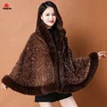 Fashion Elegant Faux Fur Trims Mink Cashmere Fleece Cape Women Cheongsam Wedding Dress Shawl Cloak Short Coat Winter Autumn