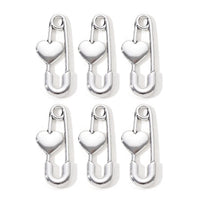 20pcs New Heart Paper Clip Alloy Charms Fashion Y2K Style Pendants For Making DIY Handmade Findings Accessories Necklace Jewelry