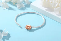 Original 925 Sterling Silver Bracelets Bangles Crystal Ball Love Heart Clasp Beads Charms Moments Bracelet For Women DIY Jewelry