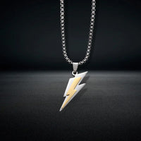 RAKOL Trendy Gamepad Lightning Stainless Steel Necklaces For Women Men Gold Color Metal Necklace Party Everyday Jewelry