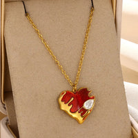 Stainless Steel Love Heart Necklace For Women 2023 New Trendy Lip Chain Simple Pendant Necklace Jewelry Gift Wholesalers