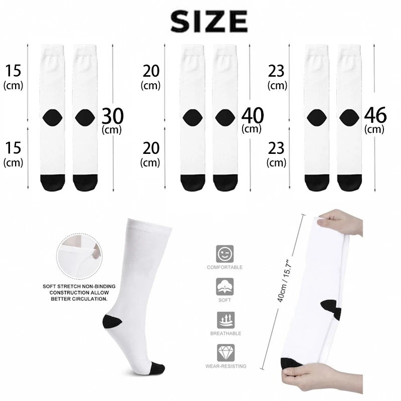 fashion custom face socks 3d printing custom text plus photos trend personality long socks the best gift for family and friends