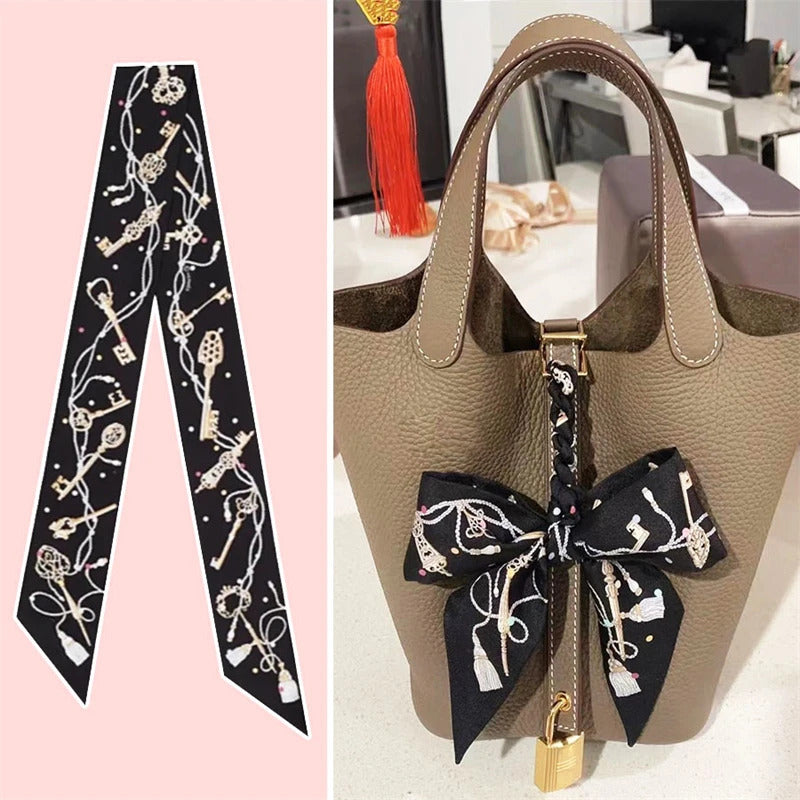 2022 Luxury Silk Scarf Slim Hair Accessories Fashion Bag Handle Ribbon Ladies Horse Print Headband Belt Ladies Fall New 60SKU