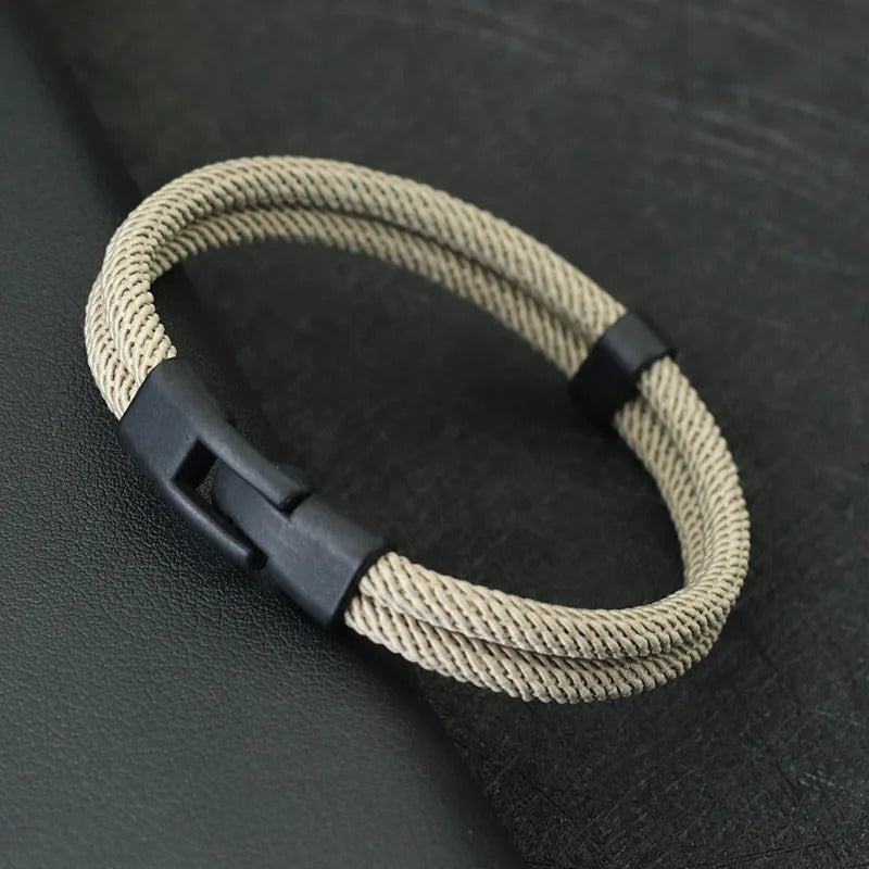 New Fashion Men Bracelet Thread Double Layer Detachable Matching Stackable Braslet Leisure Accessories Hombre Erkek Bileklik