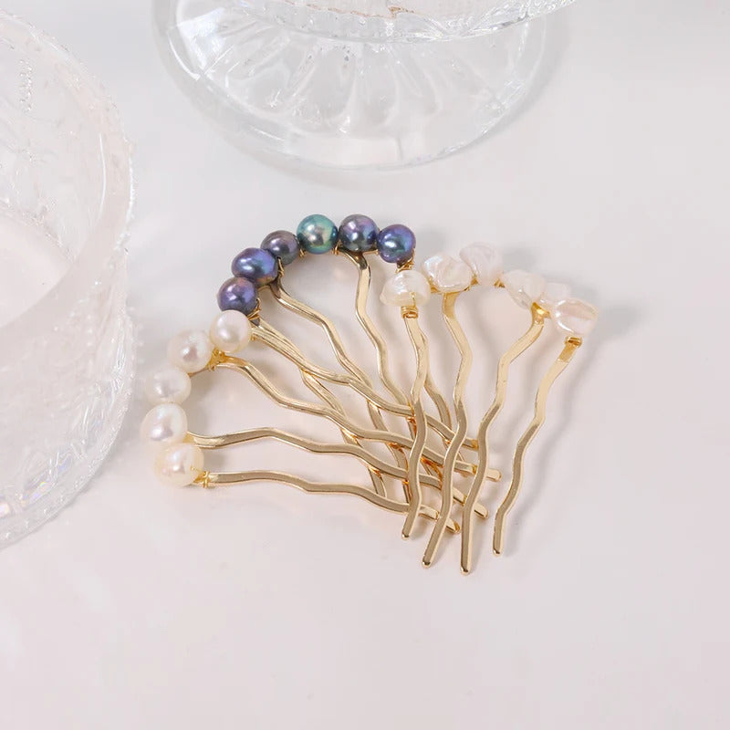 Natural Pearl Retro Hair Accessories Women Luxury Jewelry Hair Clips 2024 Flamenco Combs For Hair Girls Hair Pin Gift Gh0110