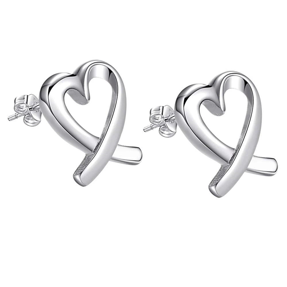 Original 925 Sterling Silver New Earrings Hearts For Women Exquisite Student Girlfriend Jewelry Accessories Wedding Fashion Gift