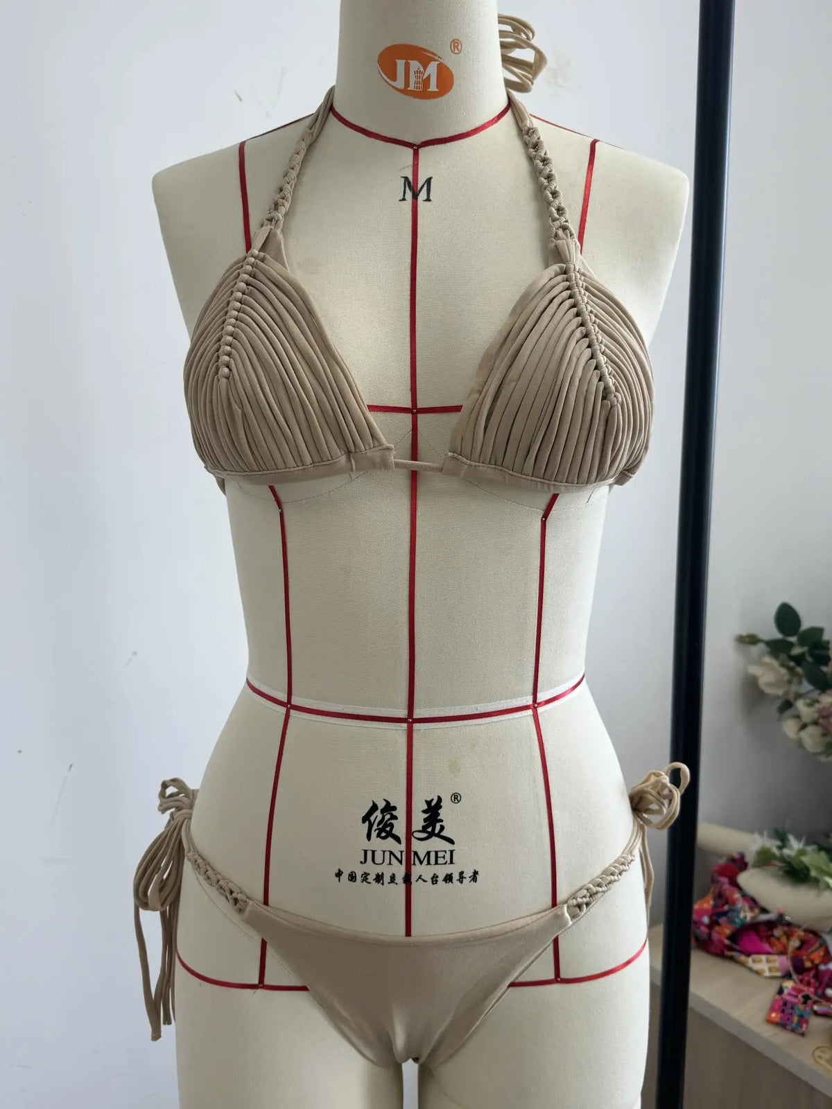 2024 New Bandage Stripe Brazilian Bikini Swimwear Women's Braided Rope Swimsuit Two Piece Set Female Sexy Mujer Beachwear Summer