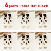 6 pairs Woman socks Set Cartoon Cute 3D Dog Cat Paw Pattern Winter Female Fleece Warm Home Floor Sleeping Thick Socks Wholesale