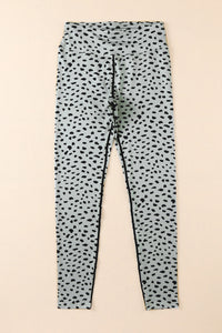 Apricot Dalmatian Spots Printed Stretchy High Waist Leggings