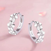 Top Sale 925 Sterling Silver Needle Earrings for Women's Wedding Fashion High Quality Jewelry Crystal Zircon Flower Cute Stud