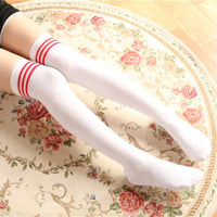 Black White Striped Long Socks Women Sexy Over Knee Thigh High Socks Over The Knee Stockings Ladies Girls Warm Long Tube Socks