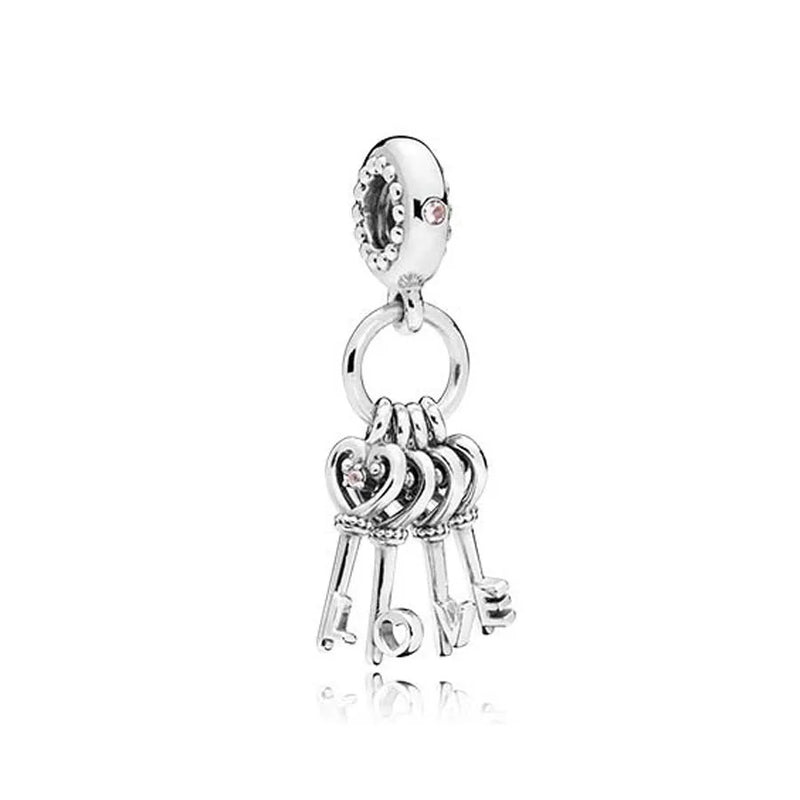 Europe 925 Silver Family Charm Fit Original Bracelet Jewelry Pendant Boy Girl Sparkling Mom Bead Sisters Pandora Dangle Plated