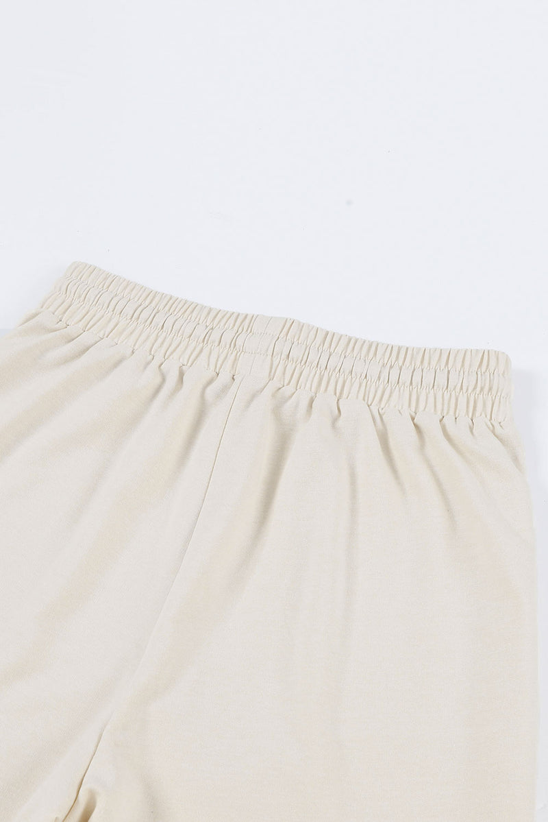 Apricot Drawstring Waist Pocketed Knit Pants