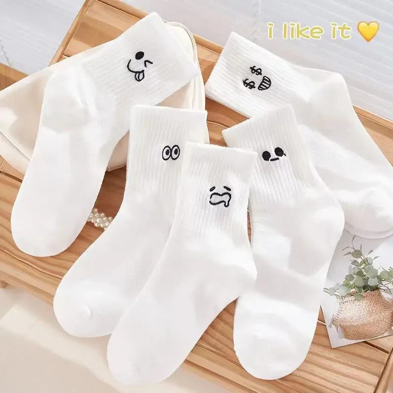 14/5/4 Pairs Retro Floral Socks , Texture Solid Socks , Women's Socks & Hosiery Mid-calf Socks Rustic Retro Casual Socks