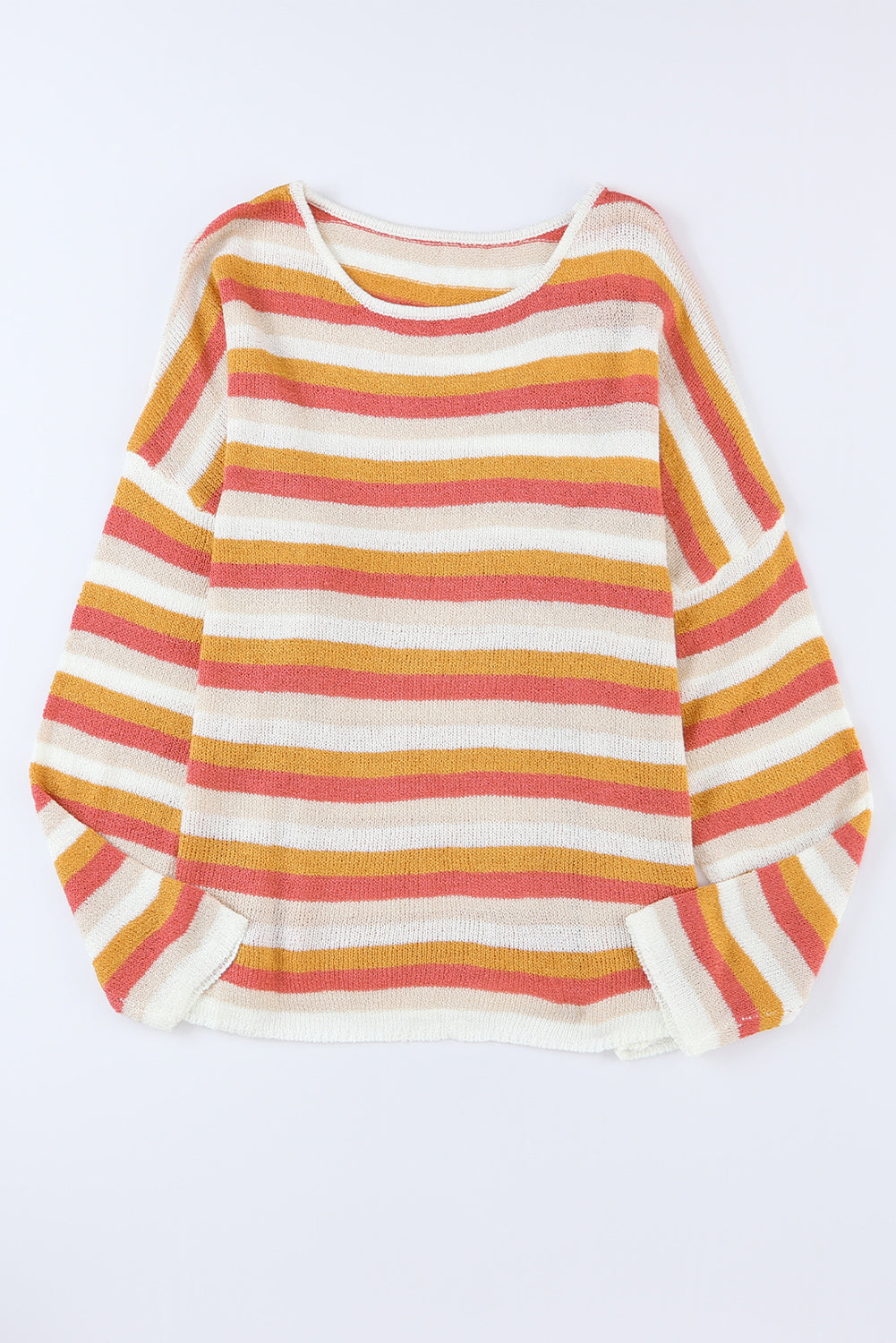 Orange Stripe Long Sleeve Knitted Sweater