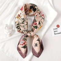 2024 Luxury Brand Silk Scarf Square Women Shawls And Wraps Office Small Hair Neck Hijabs Kerchief Foulard Ladies Scarves 70*70cm