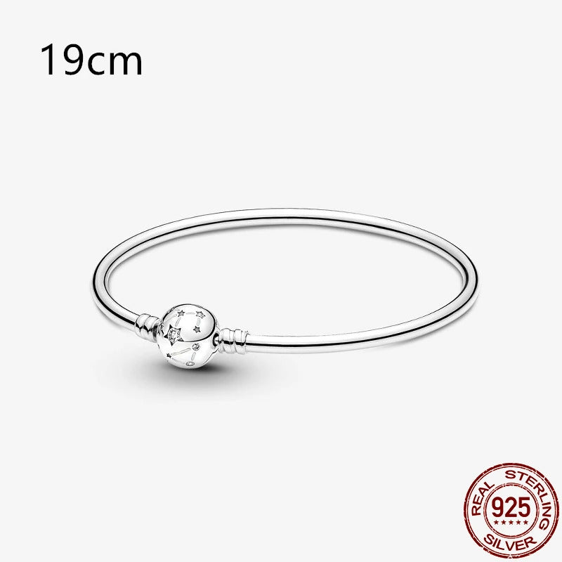 2024Hot Sale Heart Zircon Snake Chain Charm Beads Bracelet Women 925 Silver Original Pendant Bead DIY Jewelry Fine Festival Gift