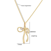 HECHENG, High Quality INS Style Gold Plated Bow Pendant Necklaces for Women Pearl Pendant Jewelry