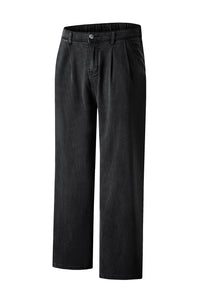 Black Tencel Wide Leg Soft Denim Pants