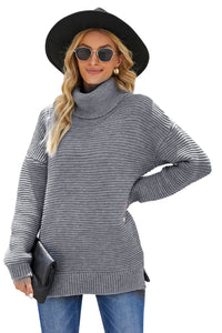 Sage Green Cozy Long Sleeves Turtleneck Sweater