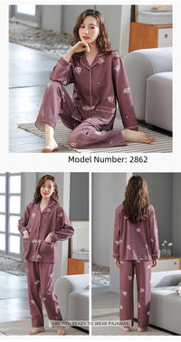 100% Cotton Long Sleeve Cardigan Pajama Set For Middle-aged Elderly Women Autumn Outer Wear Homewear