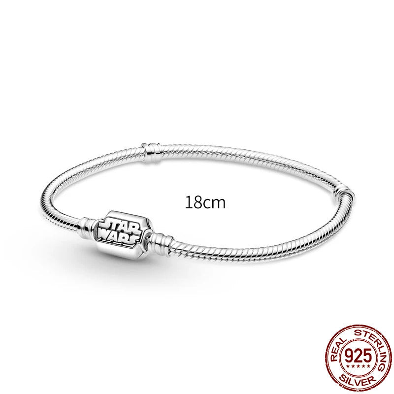 New in 925 Sterling Silver Snake Chain Charm Bracelet Fits Original 925 Pendant Charm BeadS For Women Heart Bracelets Jewelry