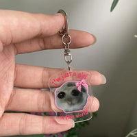 ZAKOL Sad Hamster Violin Song Plush Keychain Bag Charm Funny Cute 2024 Key Ring Accessories Gift for Girlfriend