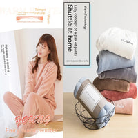 New Autumn Winter Pajamas Warm Coral Fleece Women Cozy Loose Set Top Homewear Long-sleeved lax 2 Piece Solid color Warm Pyjamas